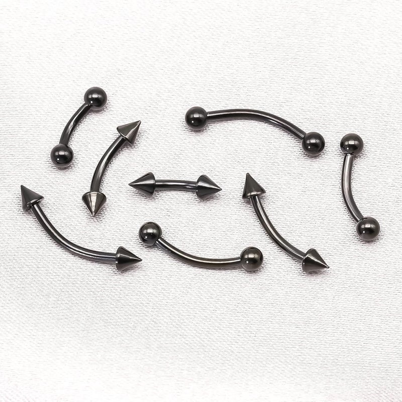BLISI G23 Solid Titanium Eyebrow Piercing Jewelry, Gokd Black Rose Gold Silver Pink Rainbow Eyebrow Rings 16G Curved Barbell,Tiny Vertical Labret Lip Jewelry Rook Piercing Jewelry for Women and Men - Image 5
